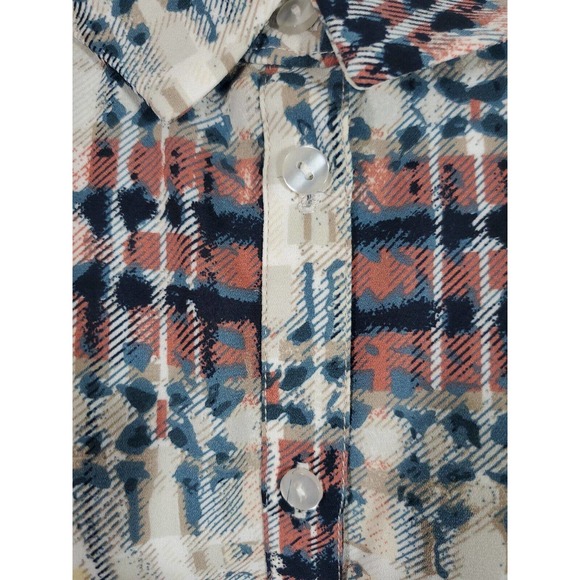 Ellos 1/2 Button Down Size 26 Long Sleeve Plaid Knee Length Dress Office - Picture 3 of 13